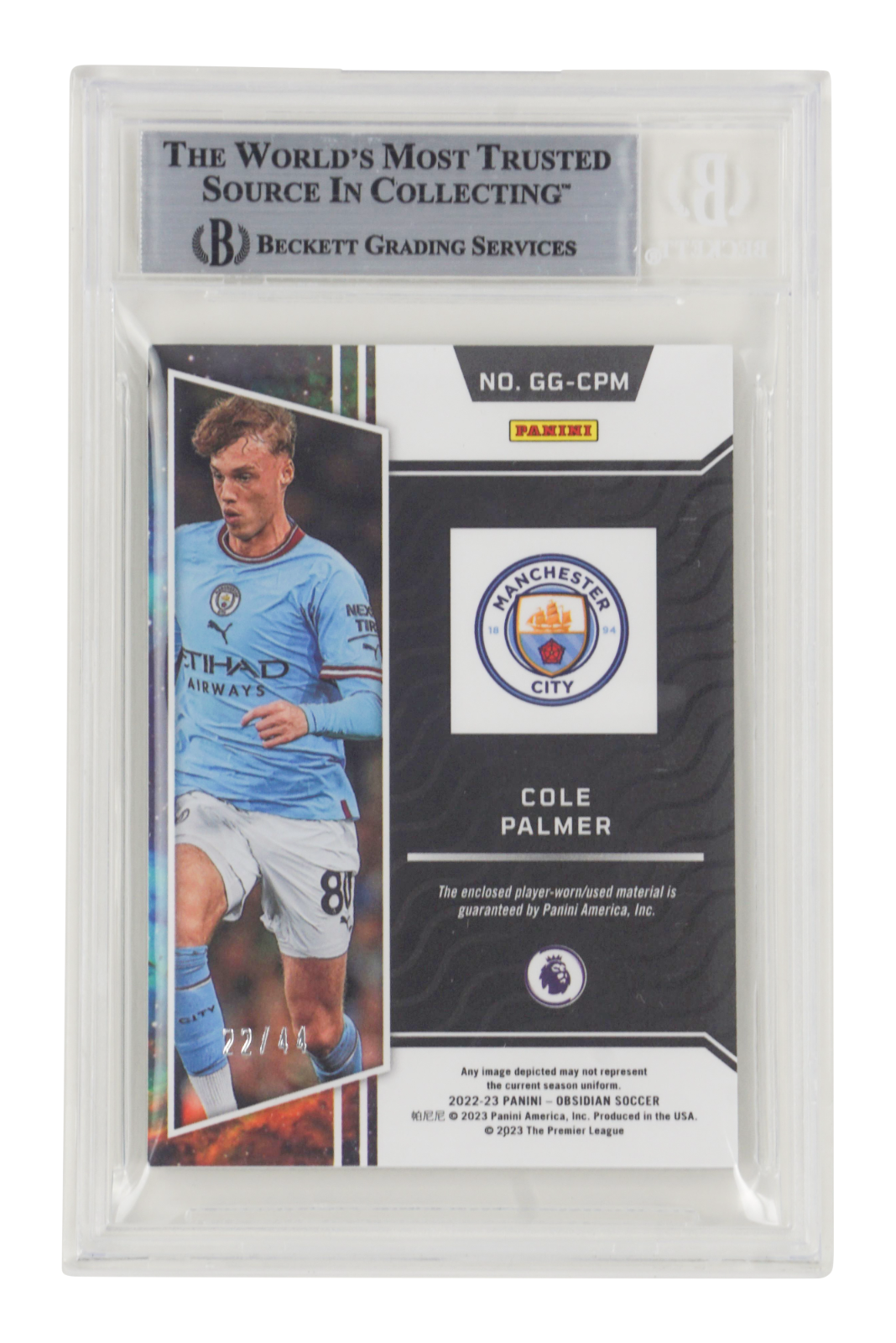 Cole Palmer Signed 2022-23 Panini Obsidian Galaxy Gear Red /44 - BGS Authentic